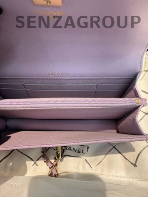 Chanel Purple WOC Chain Shoulder Bag Classic Women's