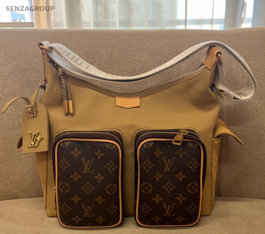 Louis Vuitton Hobo Cargo Monogram Shoulder Bag Brown Gold Women Classic