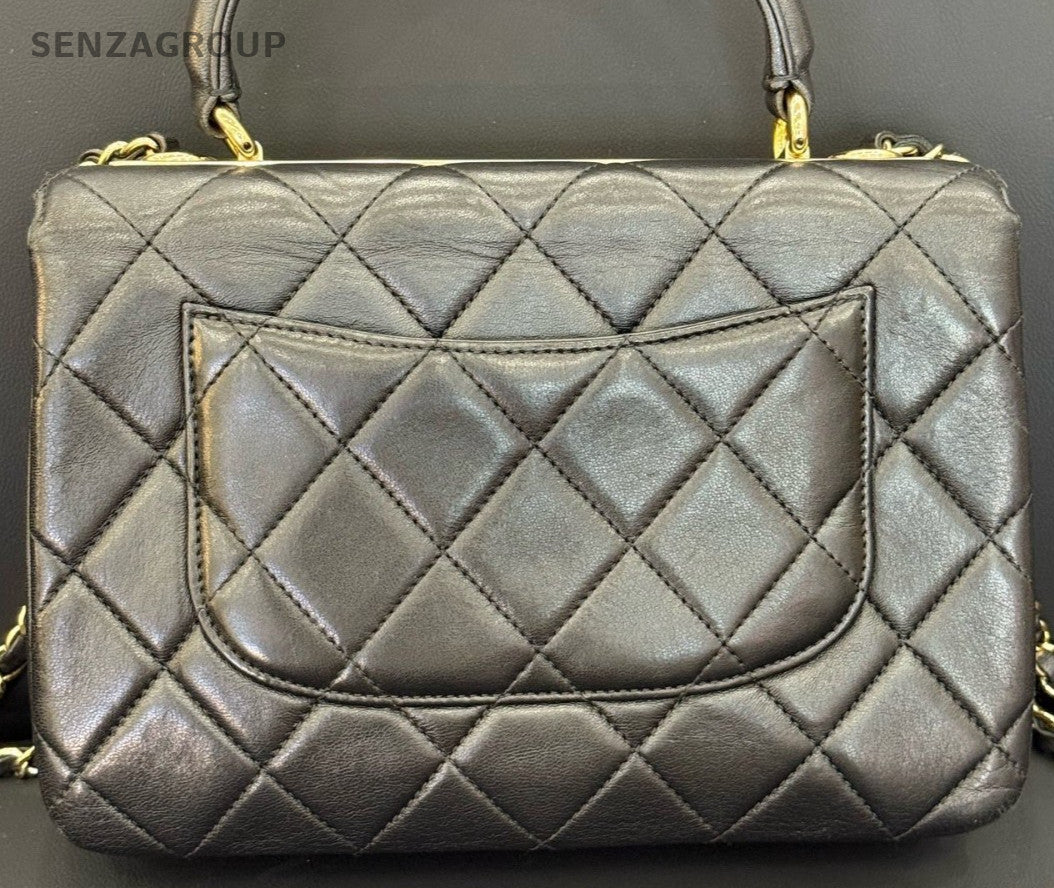 Chanel Trendy CC PM Chain Shoulder Bag Crossbody Black Gold Women Classic