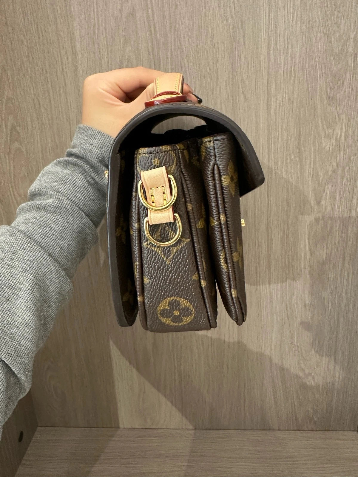 Louis Vuitton Brown Monogram Canvas 2Way Shoulder Crossbody Bag For Women