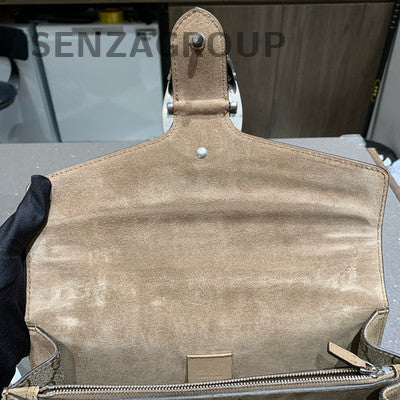 Gucci Dionysus Medium GG Supreme Shoulder Bag Brown Silver Hardware