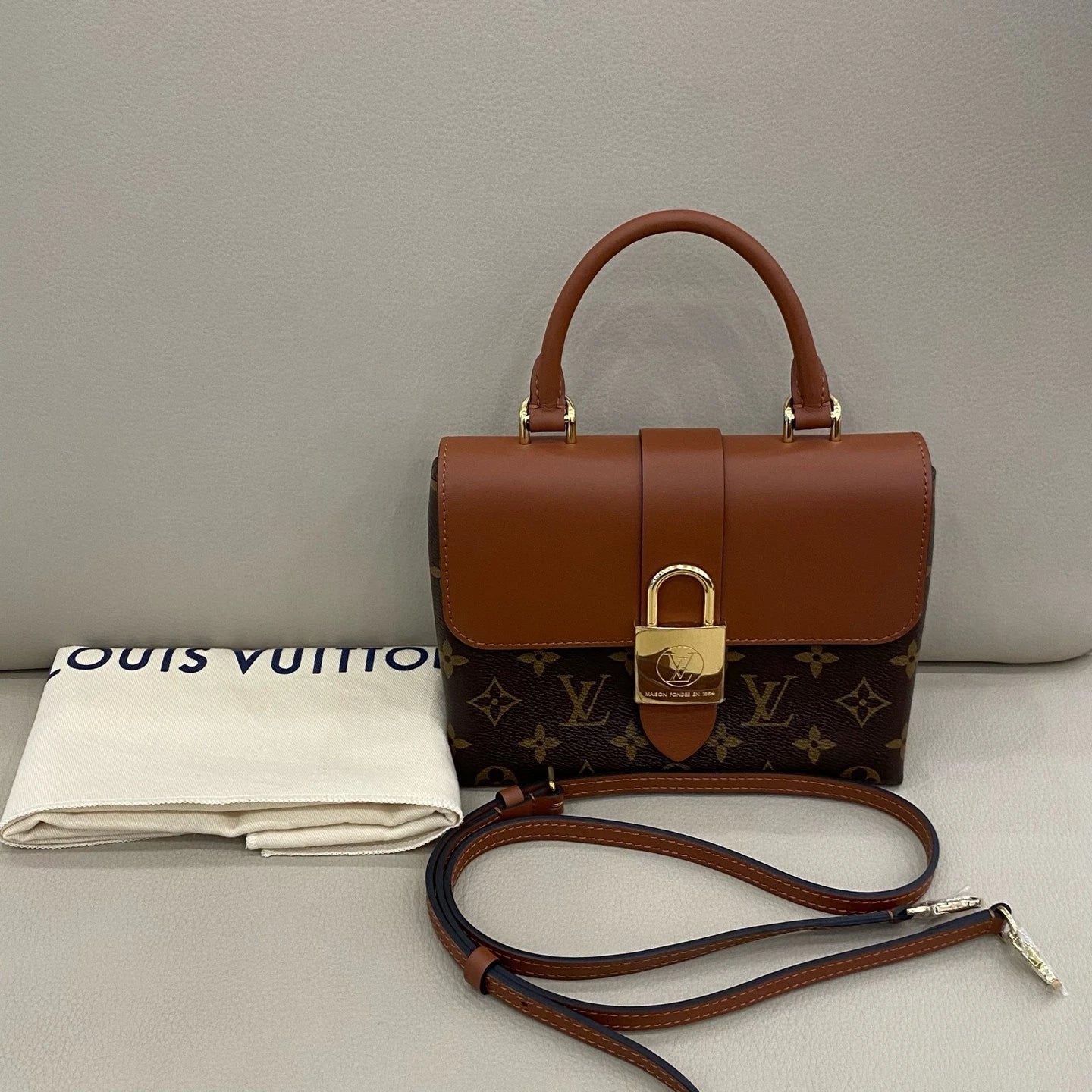 Louis Vuitton Locky BB Brown Monogram Canvas Shoulder Bag For Women