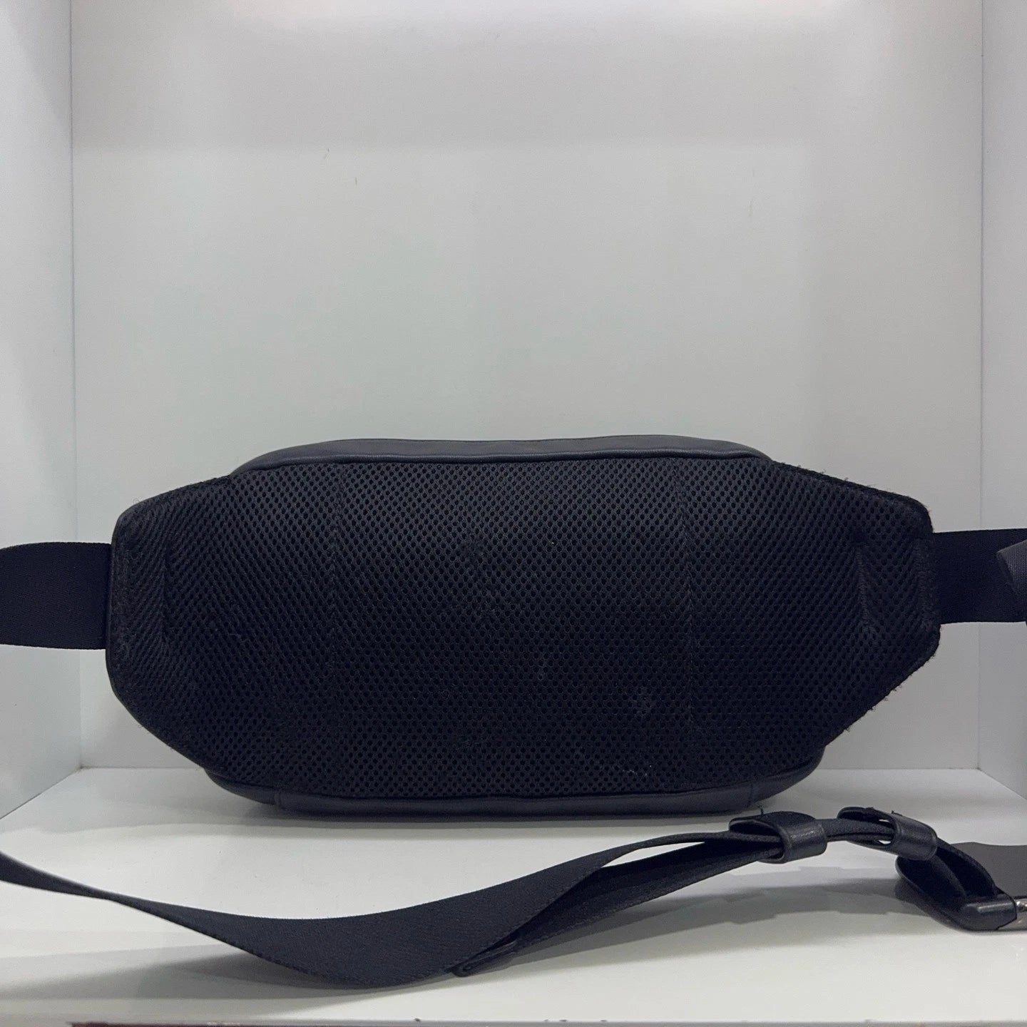 Coach Medium Monogram Canvas Leather Crossbody Waist Bag Khaki Black Women