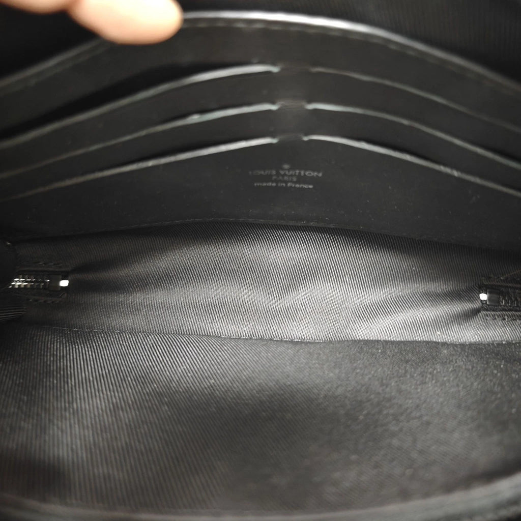 Authentic Louis Vuitton Printed Leather Black Soft Trunk Bag For Women