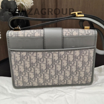 Dior Gray Gold Oblique Saddle Bag Classic Women's Shoulder Crossbody