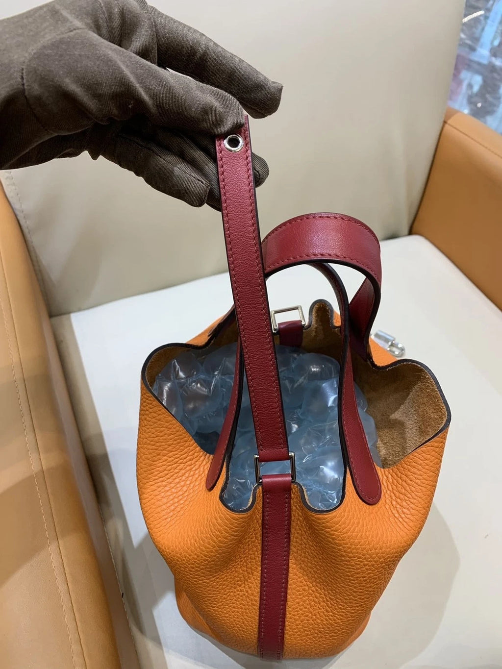Hermes Picotin18 TC Leather Bicolor Bucket Bag For Women