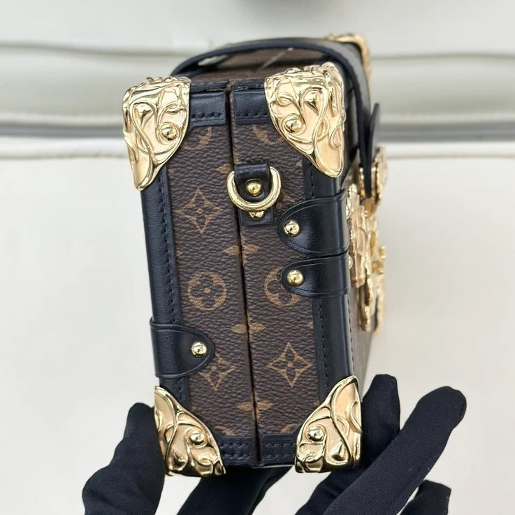 Louis Vuitton S-Lock Monogram Shoulder Crossbody Bag Brown Gold Women S