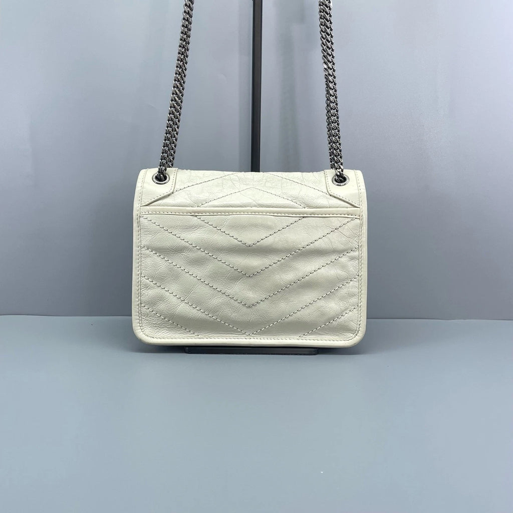 Saint Laurent Niki Leather White Shoulder Bag Excellent