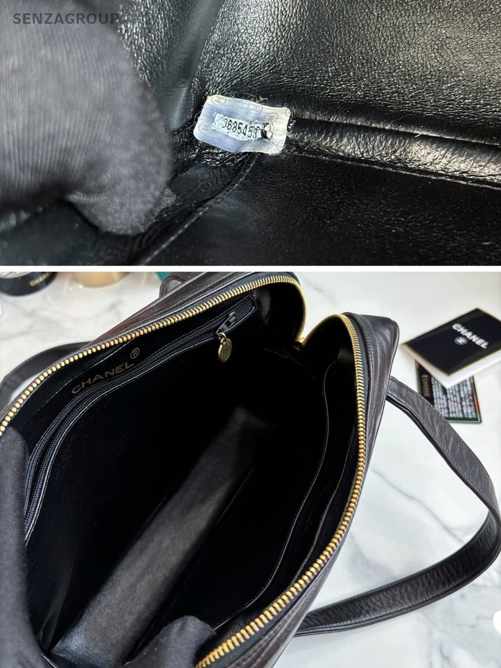 CHANEL Diamond pattern Lambskin Shoulder bag Black Gold Women