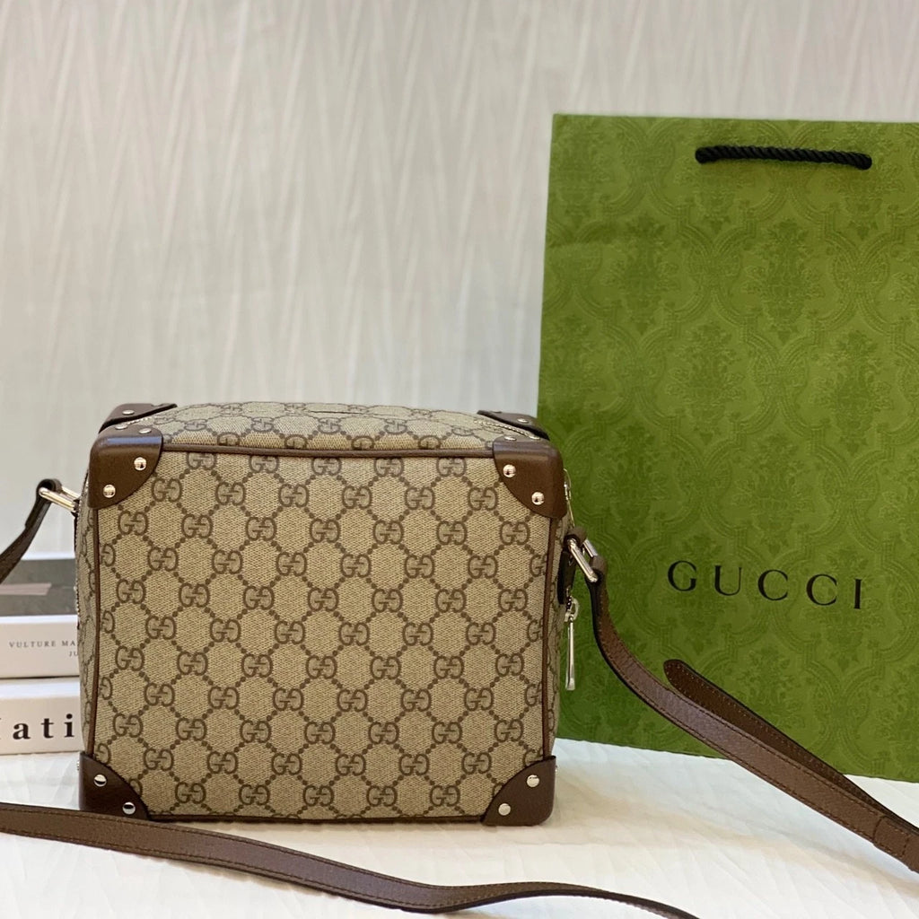 Gucci Monogram Canvas Crossbody Box Bag For Women