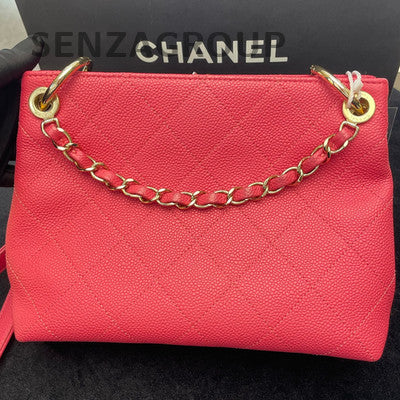 Chanel Red Gold Hardware Leather Shoulder Bag