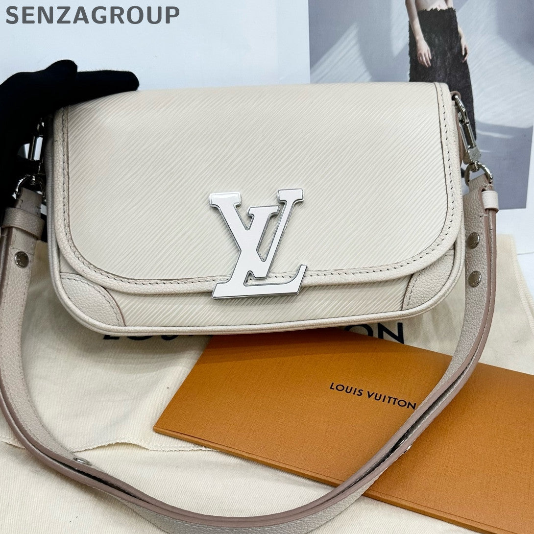 Louis Vuitton Buci Epi Leather Silver Baguette Shoulder Bag