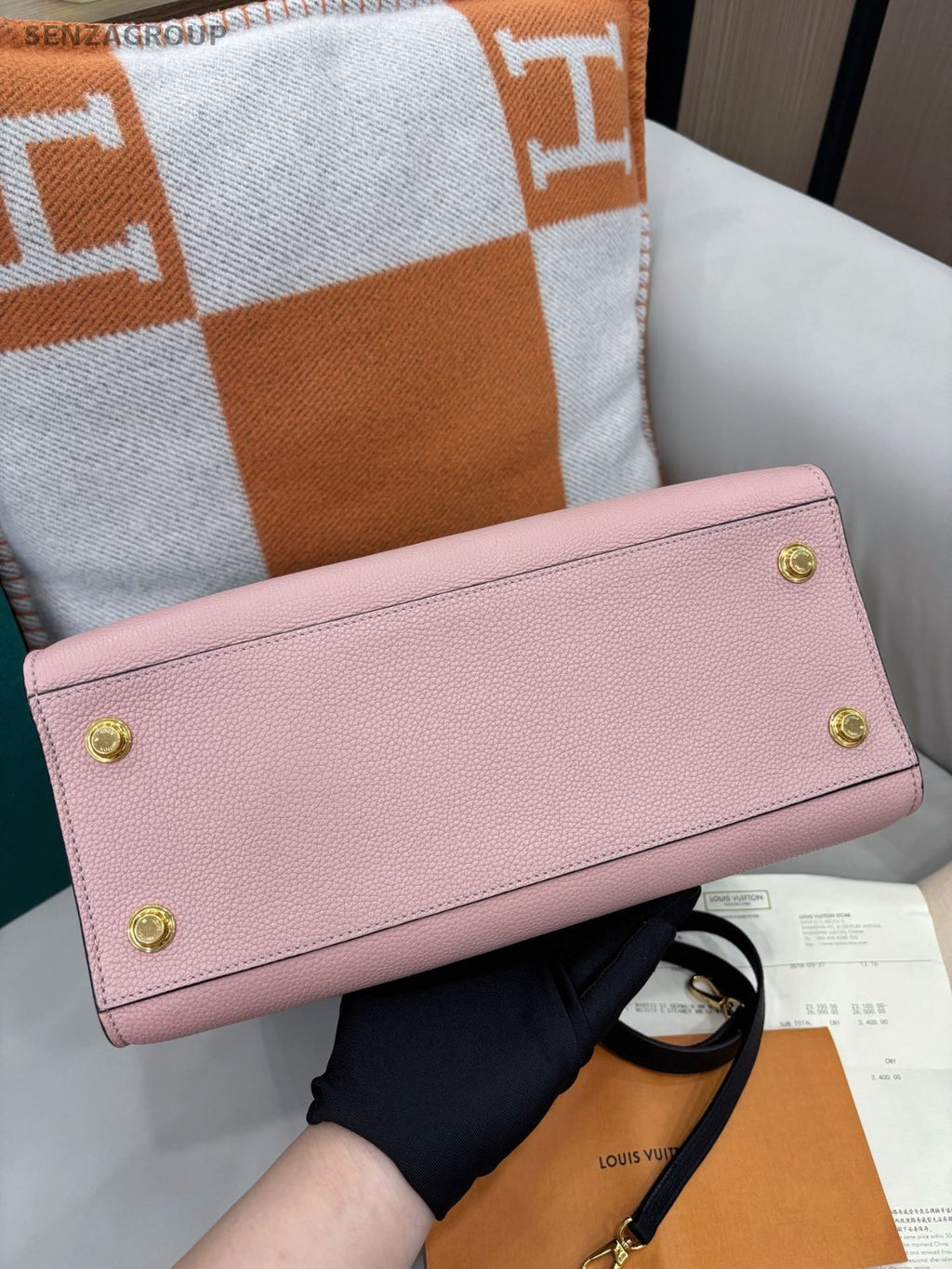 Louis Vuitton City Steamer Top Handle 2way Shoulder Handbag Pink Black Women