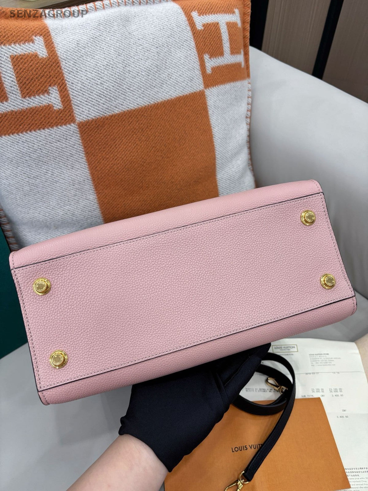 Louis Vuitton City Steamer Top Handle 2way Shoulder Handbag Pink Black Women