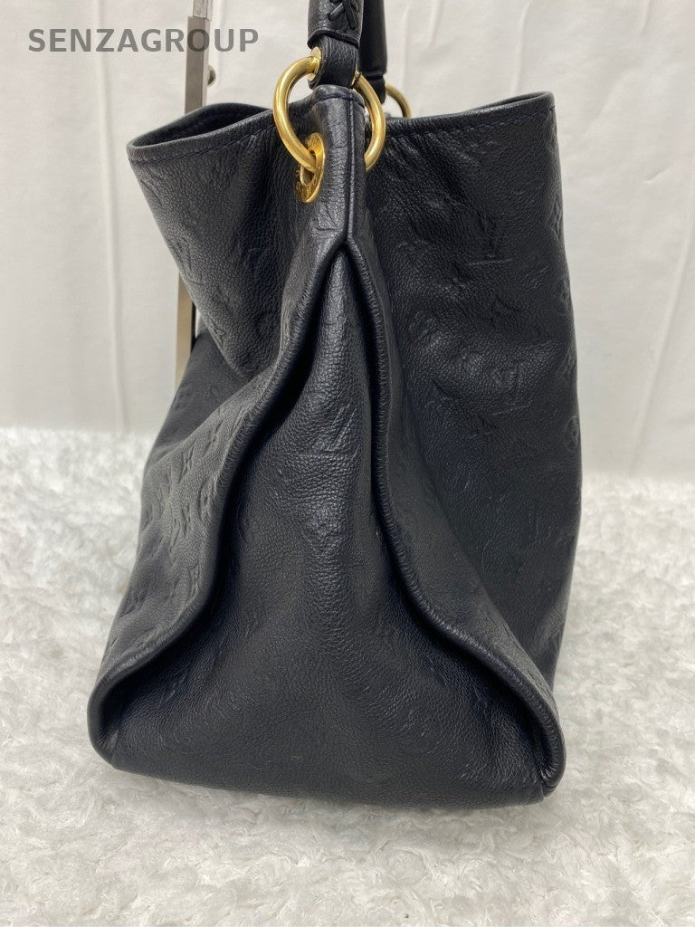 Louis Vuitton Monogram Tote Top Handle Bag Black Gold Women Classic Fashion