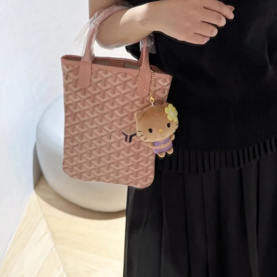 Excellent Condition Goyard Mini Tote Monogram Canvas Pink Handbag Crossbody
