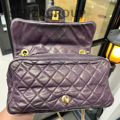 Chanel Bombay Collection Purple Quilted Chain Shoulder Bag