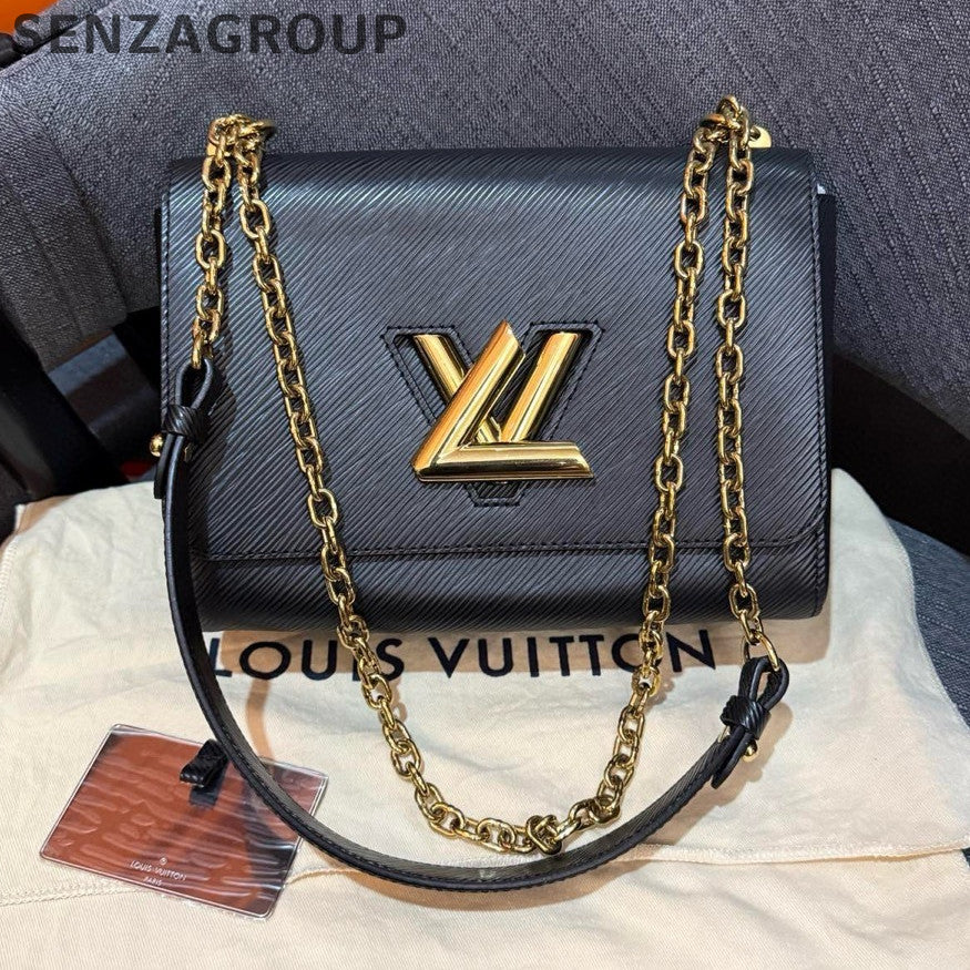 Louis Vuitton Epi Twist Medium Black Gold Chain Shoulder Bag Classic
