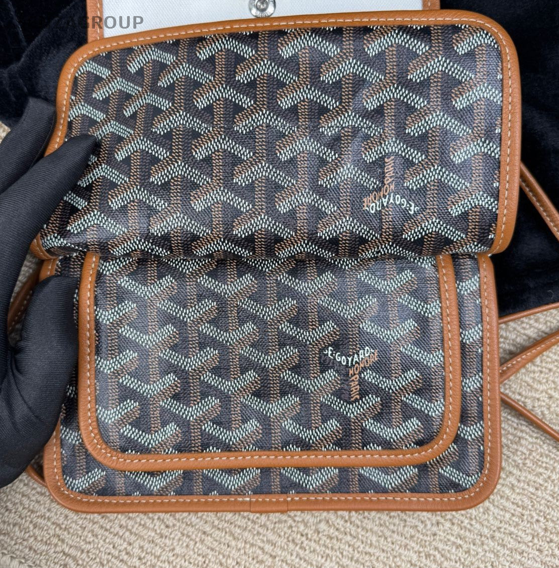 Goyard Canvas Monogram Envelope Bag Shoulder Crossbody Bag Women Brown.