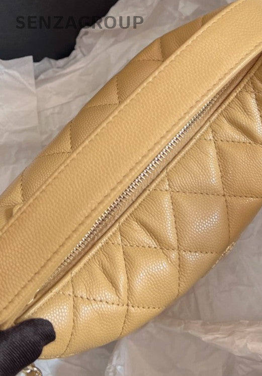 Chanel 25a Diamond Pattern Chain Shoulder Bag Crossbody Brown Gold Used Women