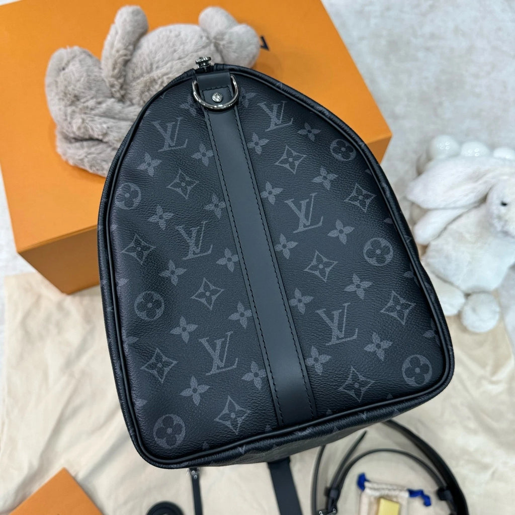 Louis Vuitton Keepall 45 Black Monogram Canvas Handbag For Women