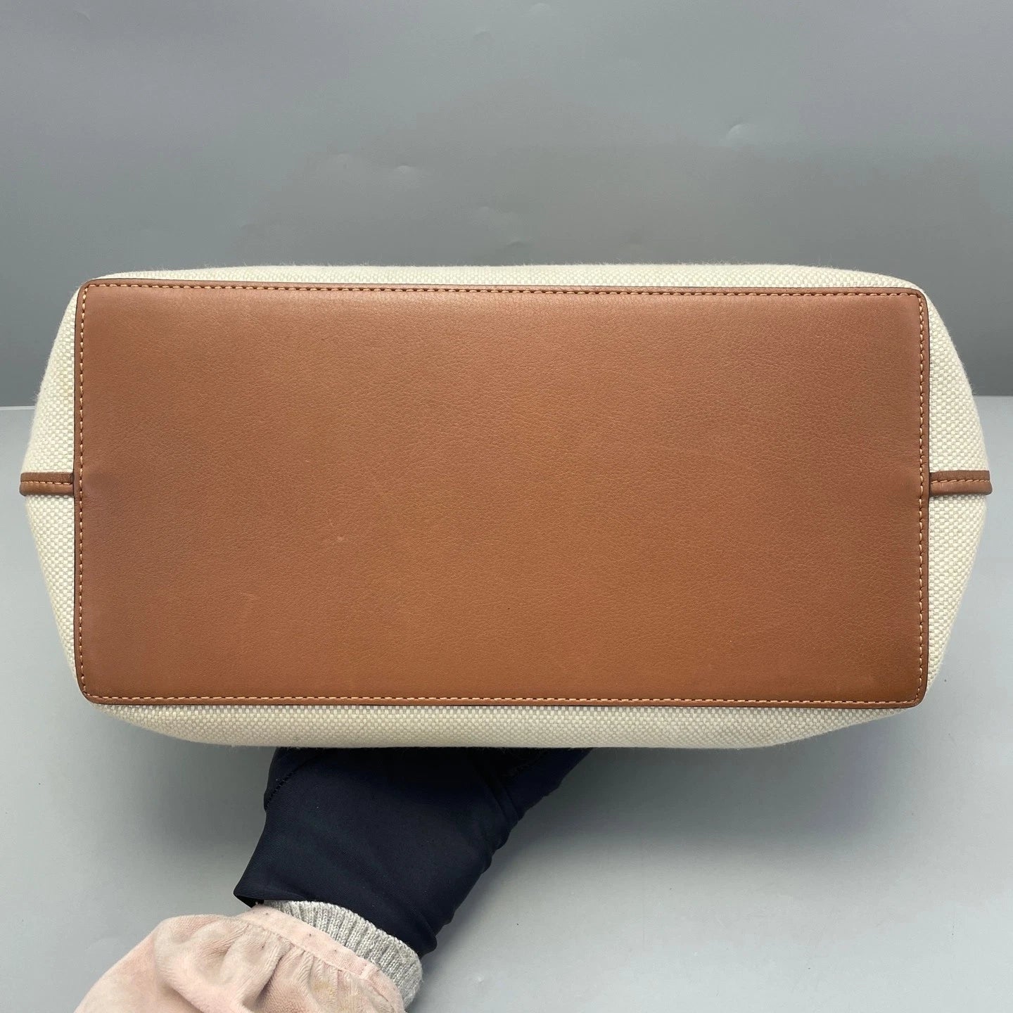 LOEWE Canvas Brown Leather Tote Bag For Women