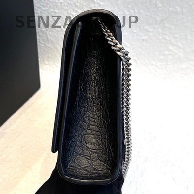 Saint Laurent Black Silver Kate Tassel Medium Chain Shoulder Bag Classic