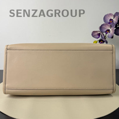 Fendi Sunshine Tote Bag Beige Gold Hardware Classic Women's Handbag