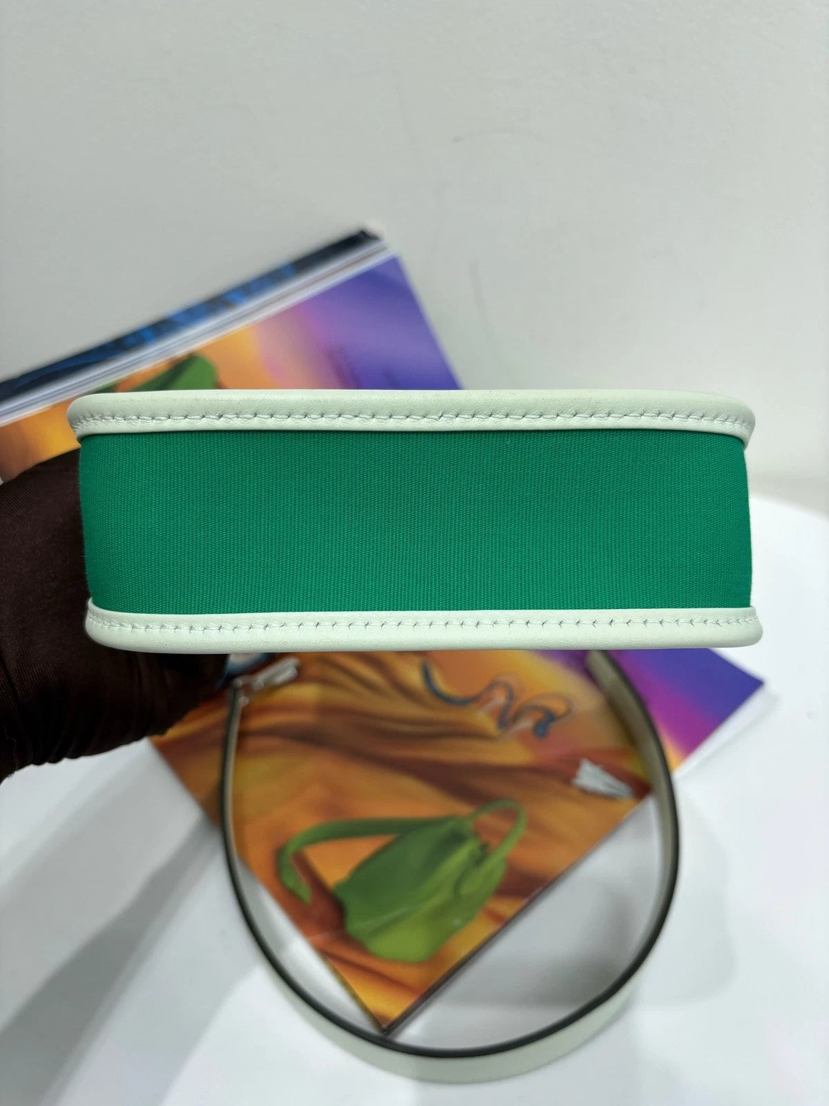 Hermes Mini Evelyne Green Leather Shoulder Bag For Women