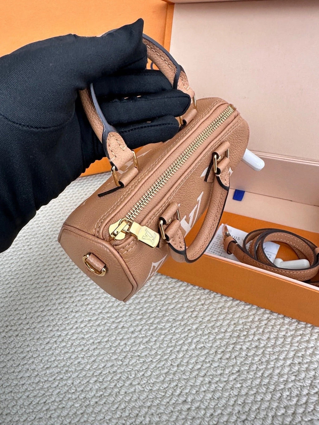 Louis Vuitton Canvas Speedy Nano Beige Handbag For Women