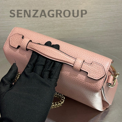 Gucci Messenger Bag Pink Gold Buckle Leather Women's Shoulder Crossbody