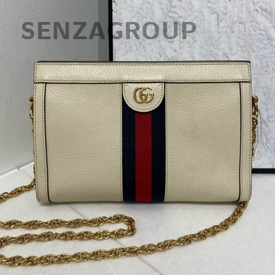 Gucci Ophidia Clip Chain Shoulder Crossbody Bag White Gold Classic Women