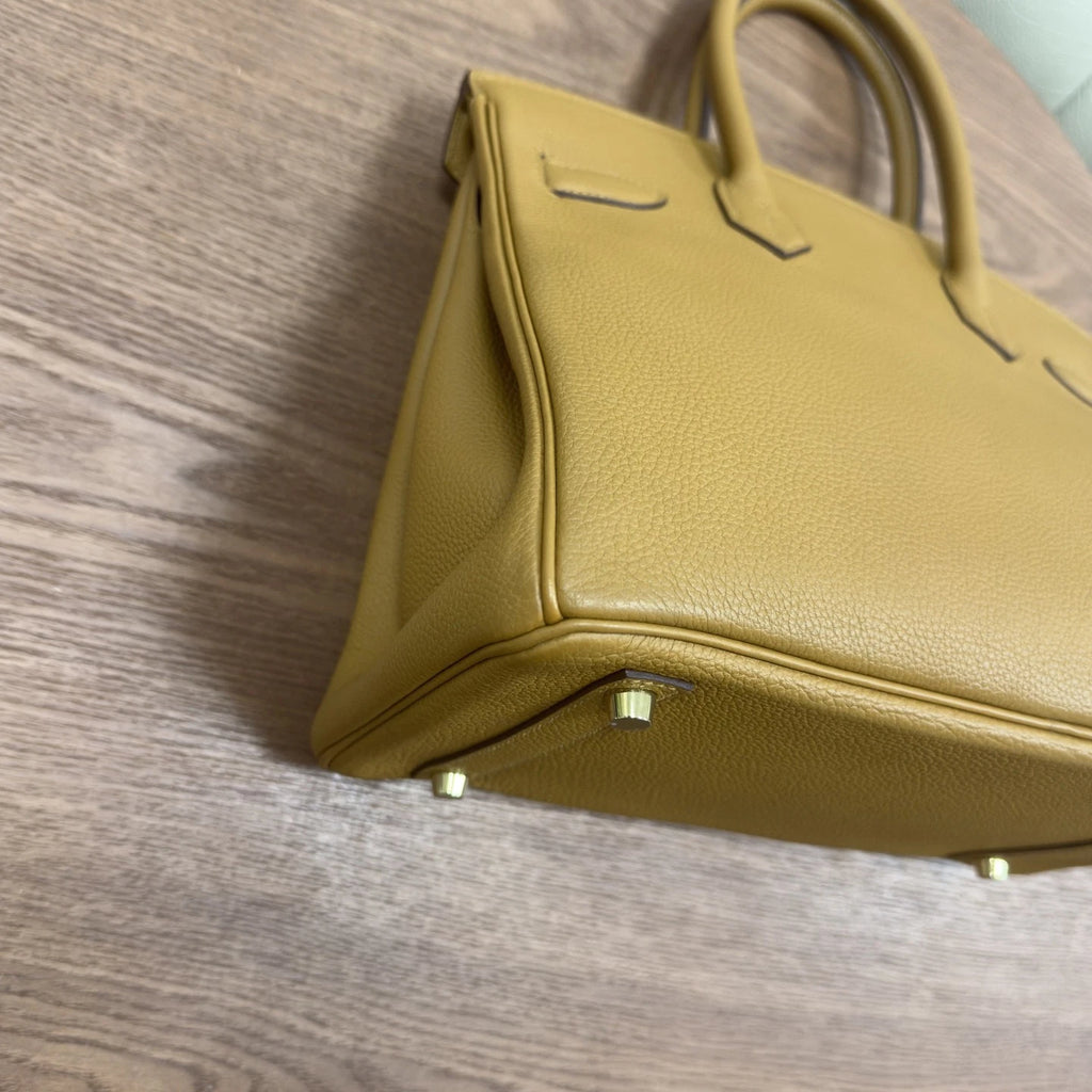 Hermes Birkin 30 Top Handle Brown Gold Women Classic