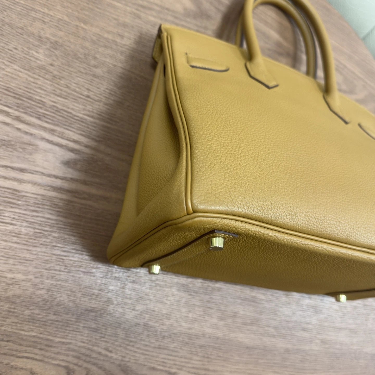 Hermes Birkin 30 Top Handle Brown Gold Women Classic