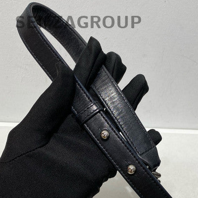 Chanel Le Boy Black Silver Lambskin Chain Shoulder Bag Medium Classic Quilted