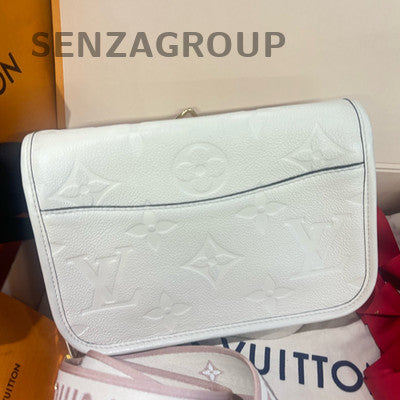 Louis Vuitton Monogram Empreinte Baguette Handbag Shoulder Bag White Gold