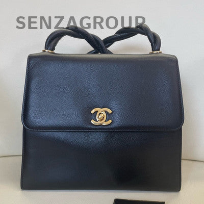 Chanel Vintage Black Gold Kelly Backpack Classic Women's Bag