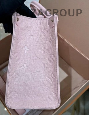 Louis Vuitton OnTheGo PM Pink Leather Tote Bag Women's Handbag