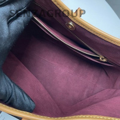 Louis Vuitton Carryall PM Monogram Shoulder Bag Brown Gold Hardware