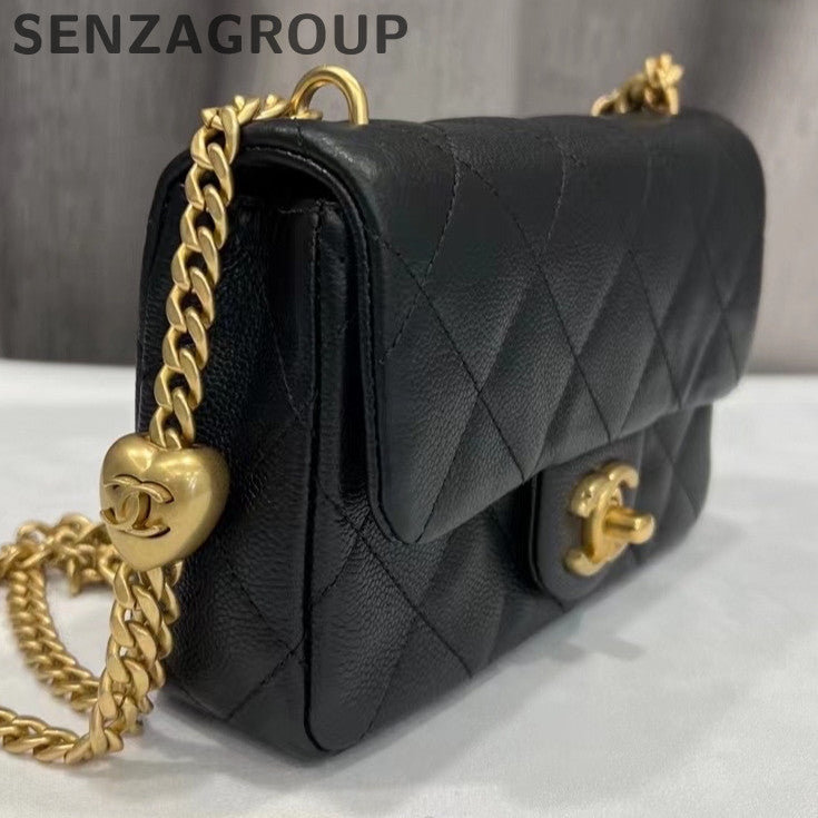 Chanel Small Black Gold Chain Classic Flap Bag