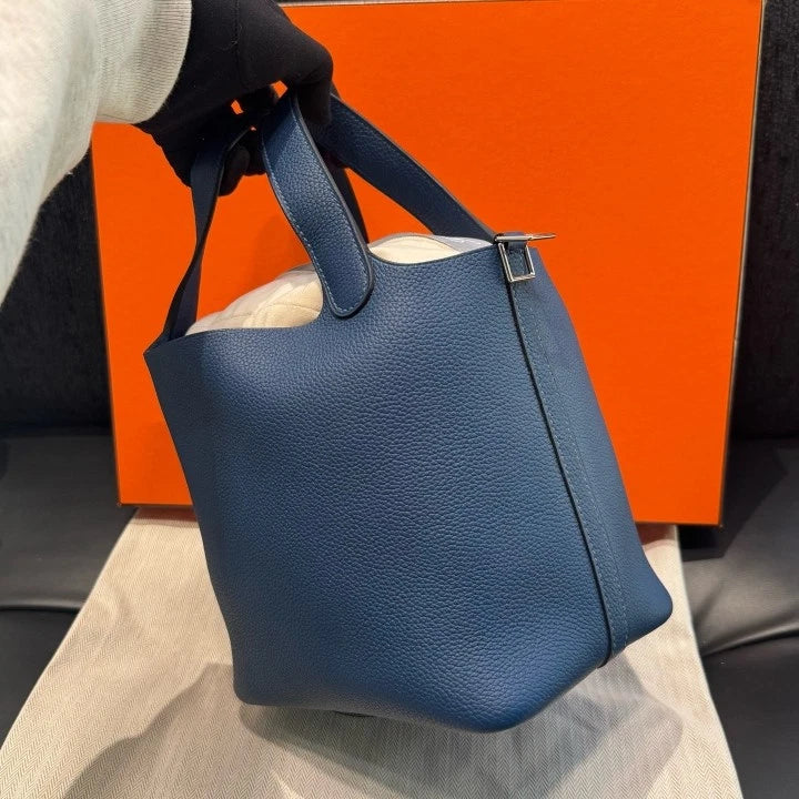 Hermès Picotin Lock 18 Bucket Top Handle Bag Blue Women Fashion D