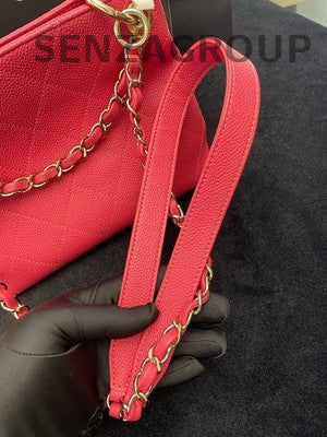 Chanel Red Gold Hardware Leather Shoulder Bag