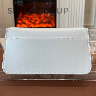 Saint Laurent Cassandre White Gold Buckle Shoulder Bag Classic Women