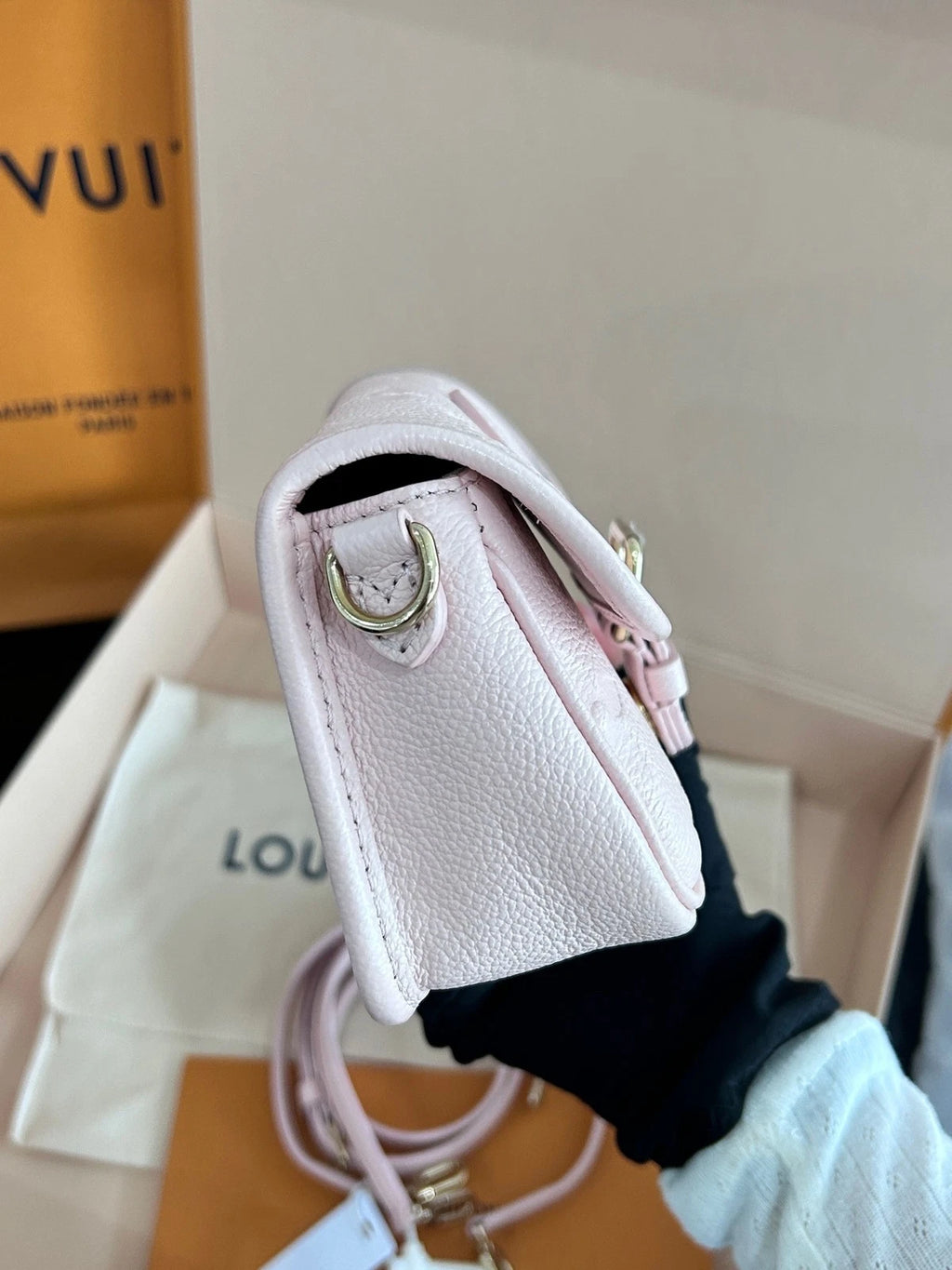 Louis Vuitton Pink Mini Baguette Shoulder Bag For Women