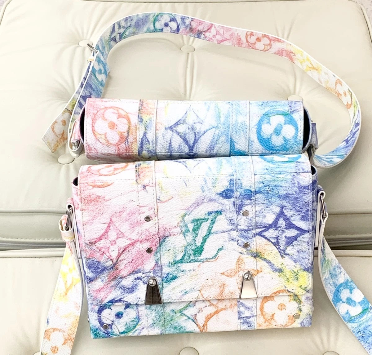 Louis Vuitton Trunk Monogram Calfskin Message Bag Shoulder Bag Crossbody Women S