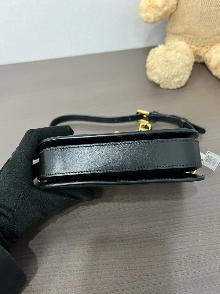 Dior Black Leather Montaigne Avenue30 Shoulder Bag For Women