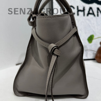 Prada Grey Silver Buckle Bat Smile Bag Classic Women's Handbag
