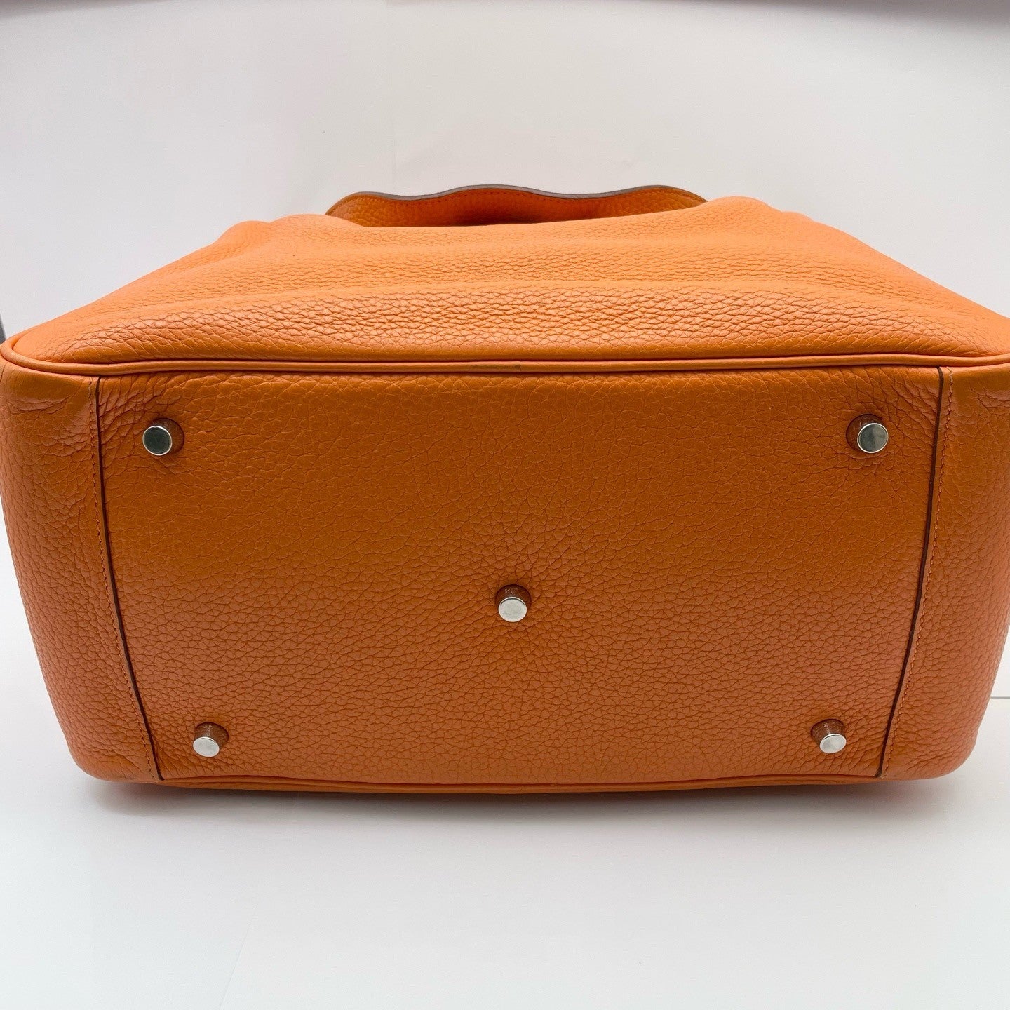 Hermes Lindy34 Top Handle bag Shoulder Bag Orange Silver Women Classic Fashion