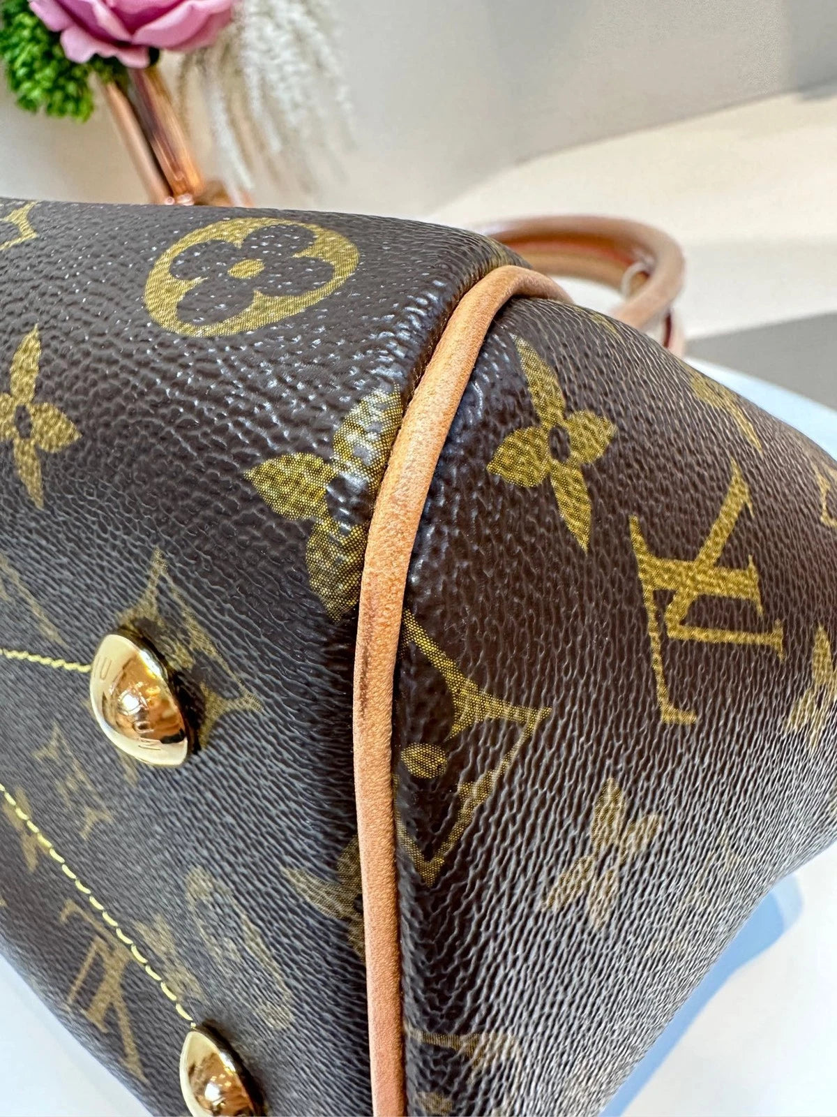 Louis Vuitton Canvas Small Tivoli Dumpling Handbag For Women