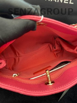 Chanel Red Gold Hardware Leather Shoulder Bag